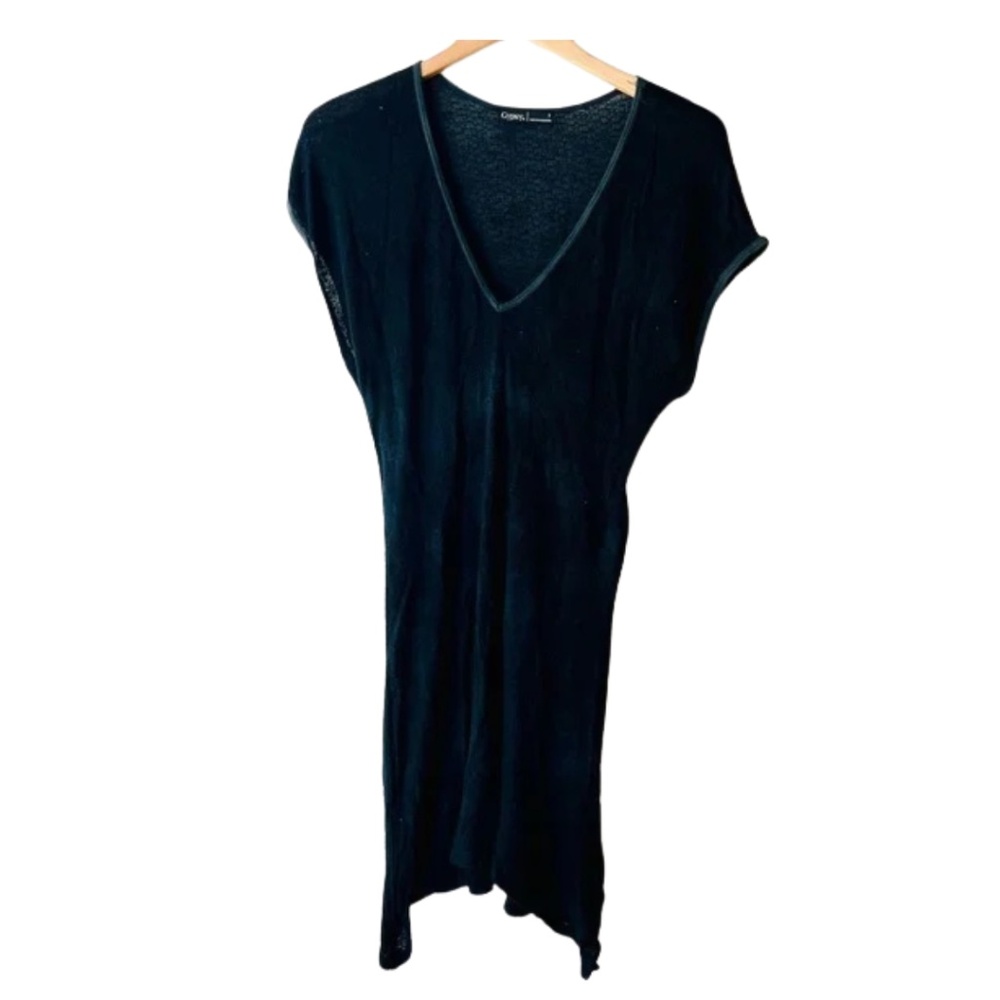 Gypsy 05 Sheer Black Cotton Dress | Beach Cover-Up | Size S